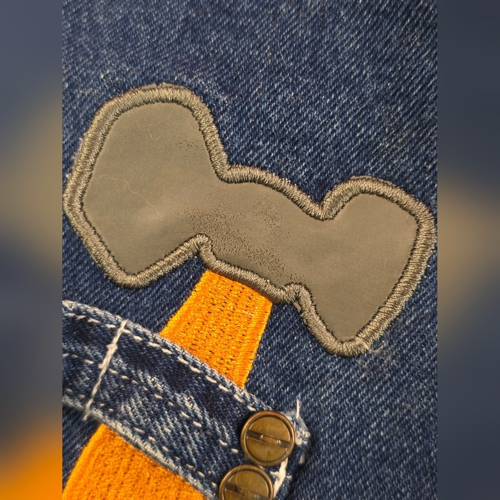 Vintage Y2K Bob the Builder Denim Overalls Size 5 Kids 100% Cotton - Picture 6 of 10